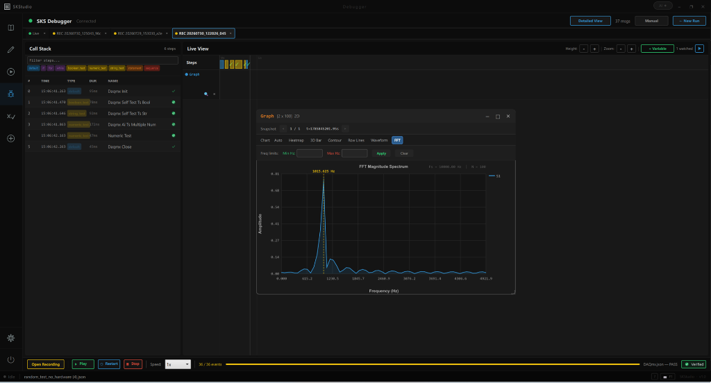 SKStudio live waveform view
