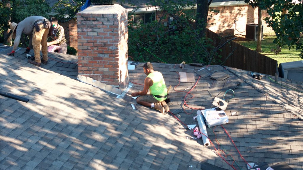 Colleyville Texas Reroof Replacing Chimney Flashingtomeet City Building Codes - Colleyville Roofing project photo by Becker Roofing and Exteriors