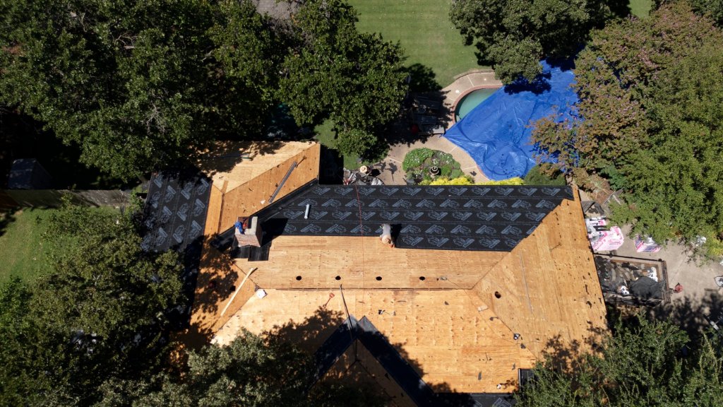 Colleyville Texas Roof Replacement Ripped Roof Down Tothe Decking - Colleyville Roofing project photo by Becker Roofing and Exteriors