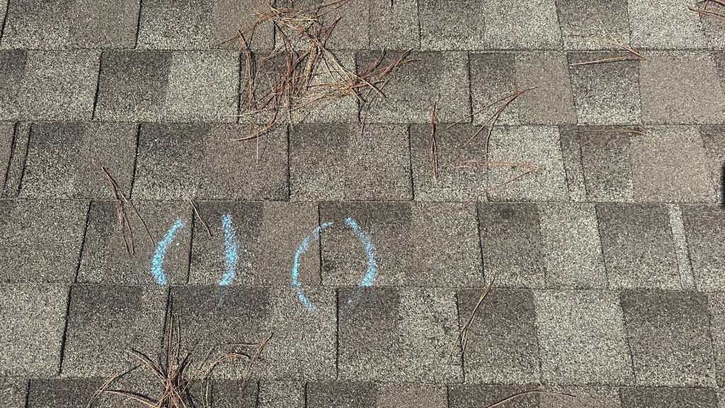Colleyville Texas Exampleof Large Hail Damage - Colleyville Roofing project photo by Becker Roofing and Exteriors