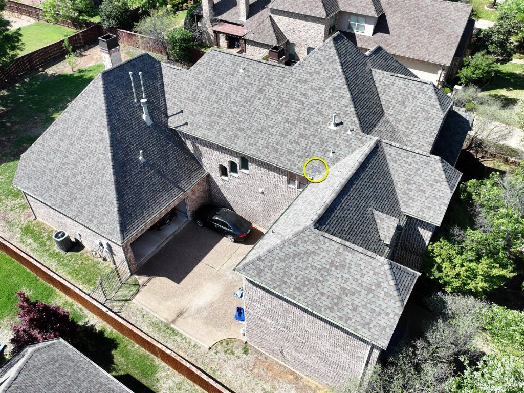 Colleyville Texas Wind Damageto Roofing Missing Shingle - Colleyville Roofing project photo by Becker Roofing and Exteriors
