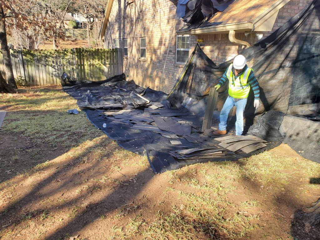 Colleyville Texas Roof Replacement Cleaning Trashaswe Work - Colleyville Roofing project photo by Becker Roofing and Exteriors
