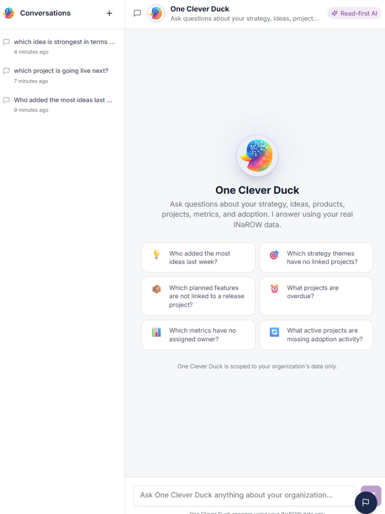 Clever Duck — AI assistant inside INaROW