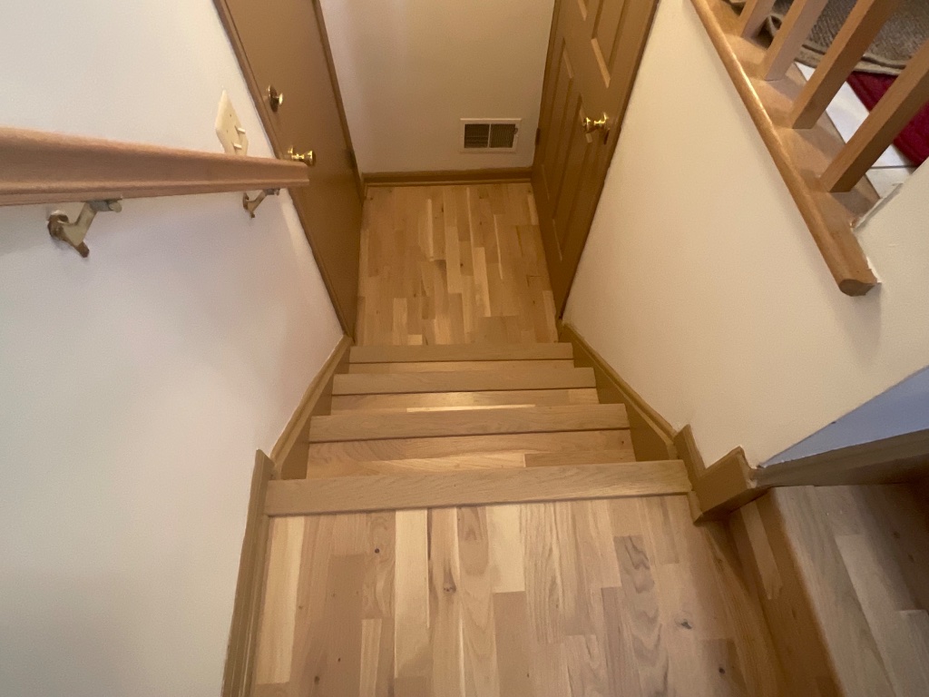 Hardwood stair treads installation