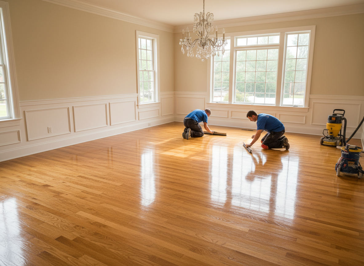Hardwood floor refinishing