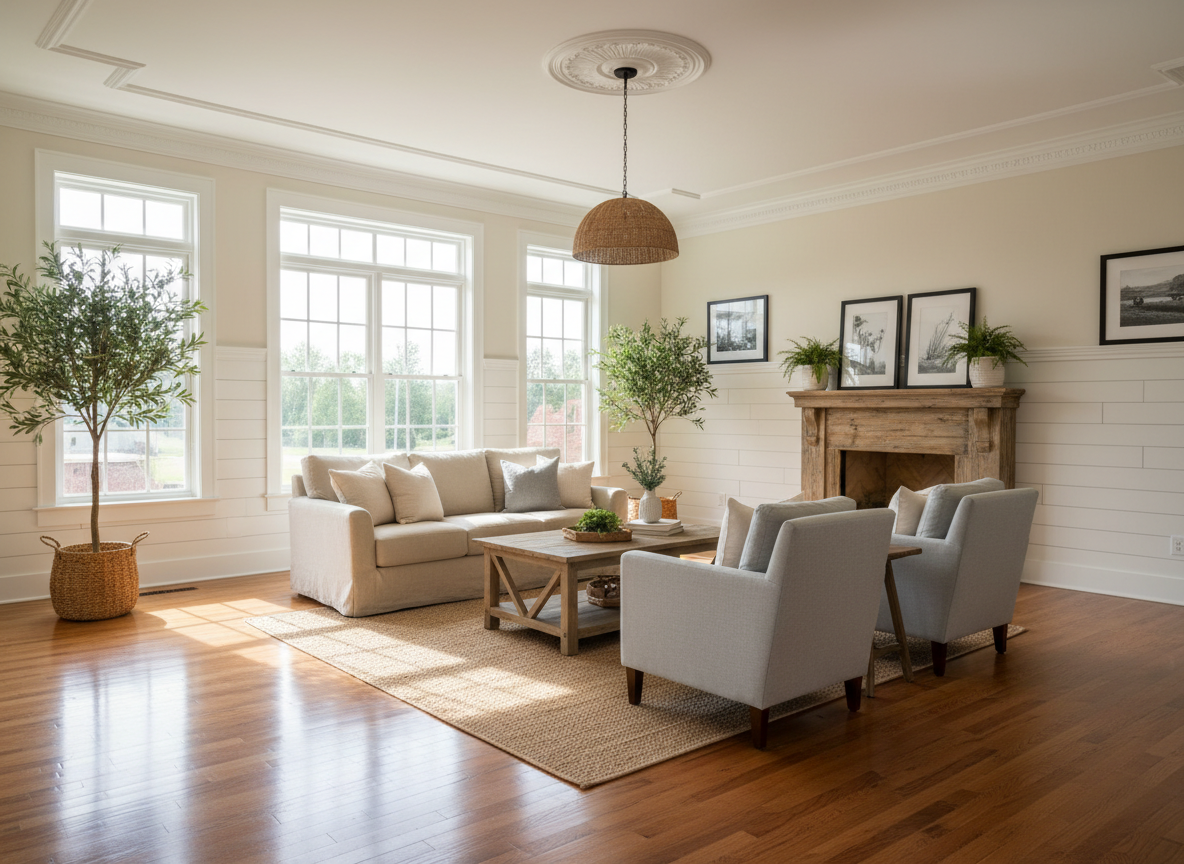 Interior painting with crown molding