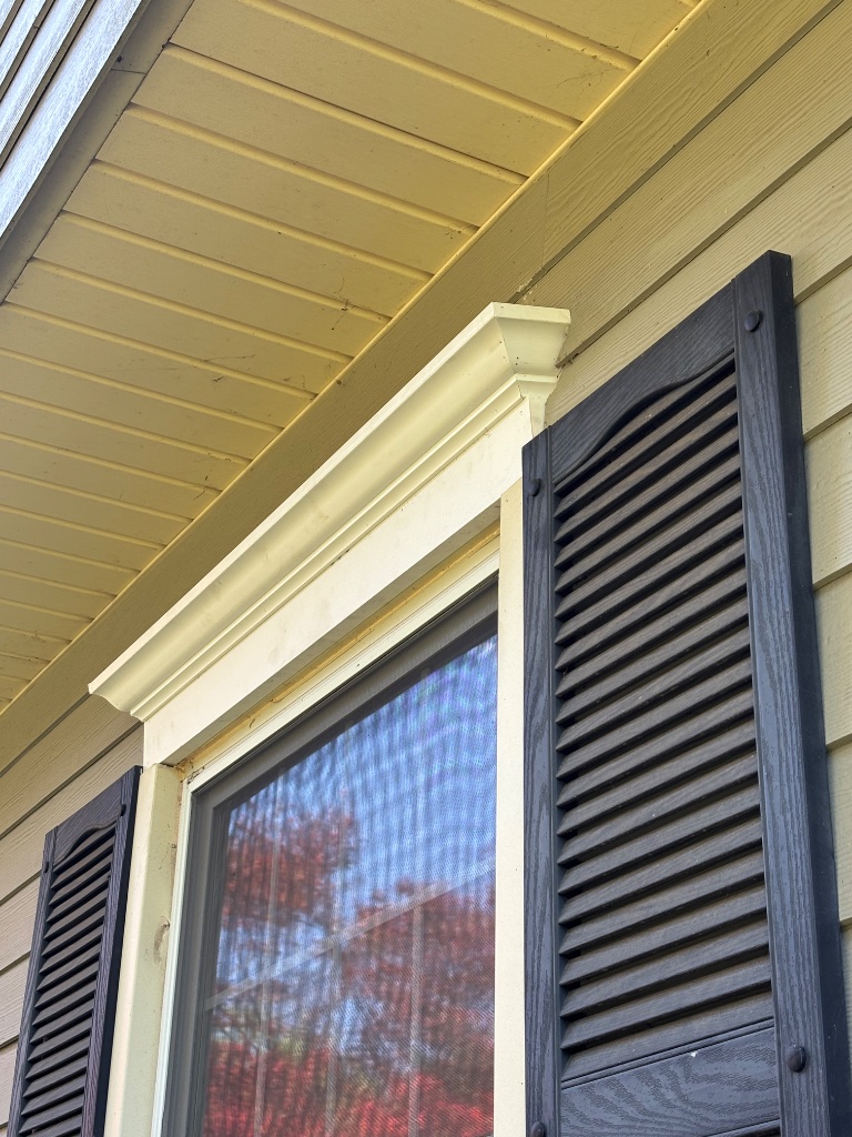 Custom window trim and shutters detail