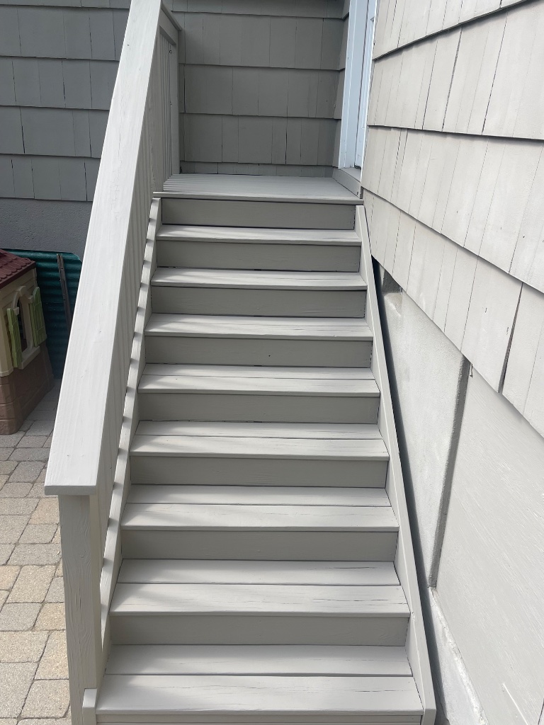 Rear stair solid stain