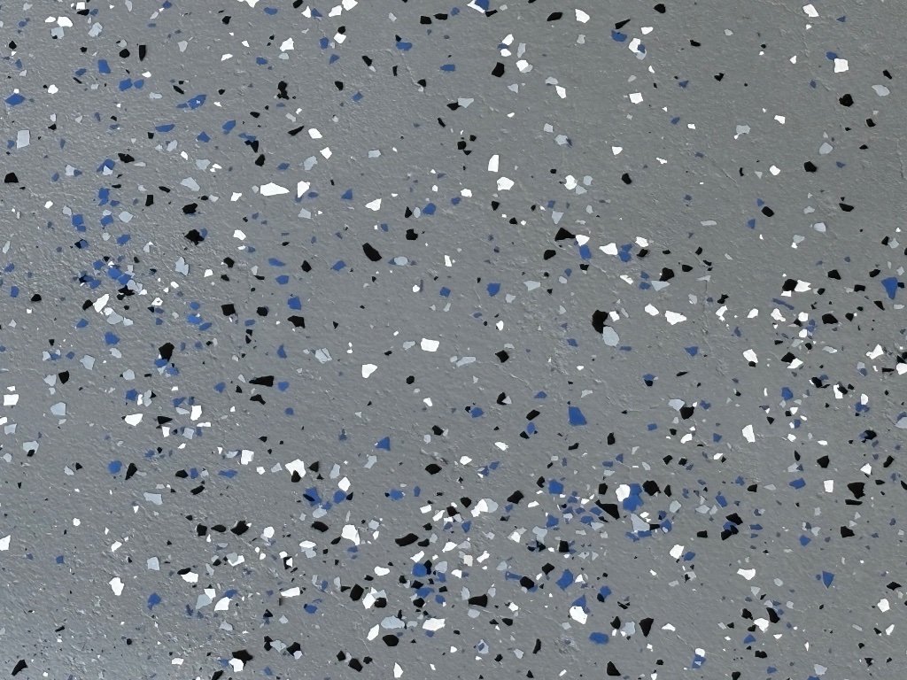 Epoxy flake floor coating close-up