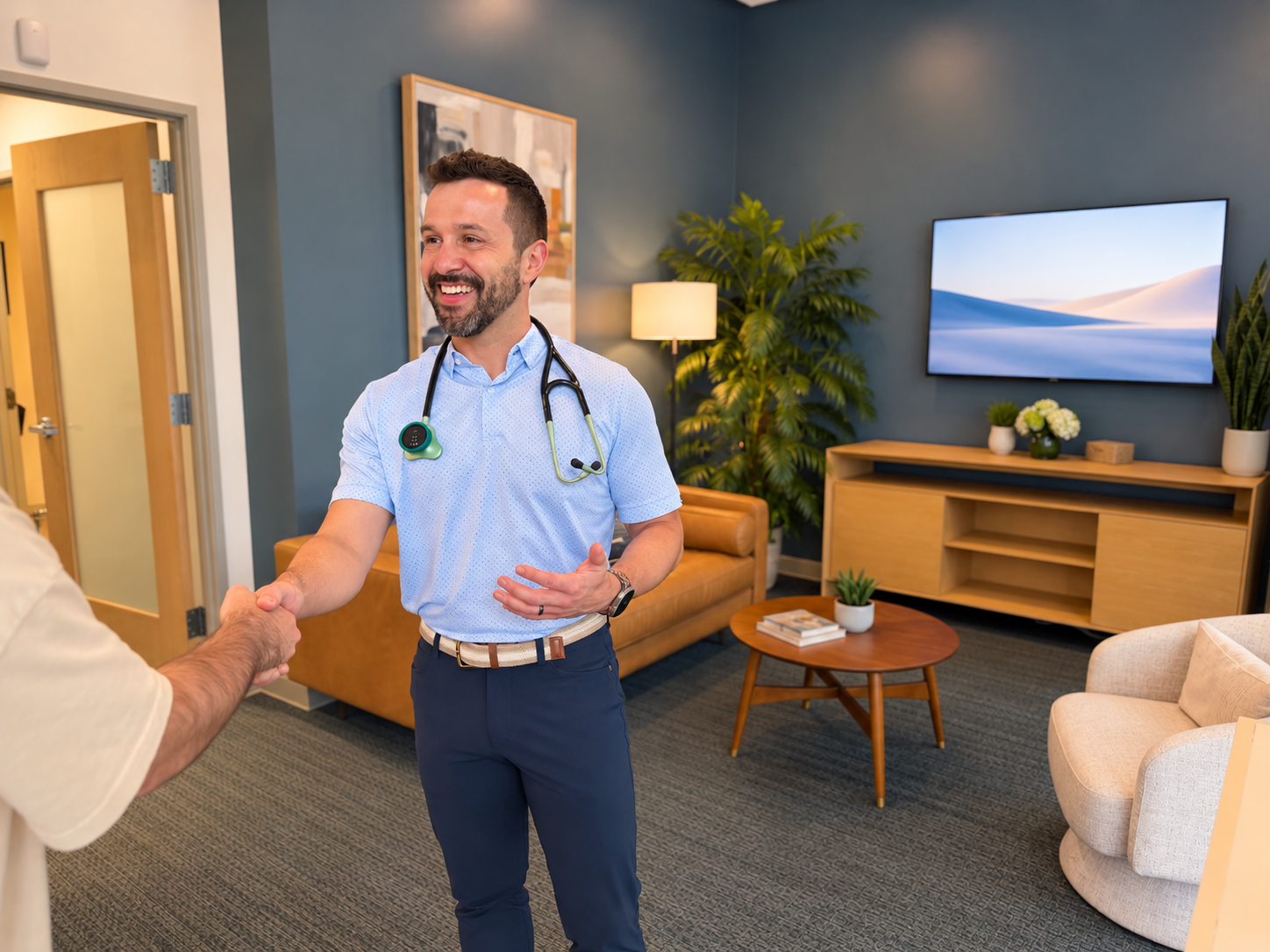 Dr. Venis with a patient at INcircle Health in downtown Indianapolis