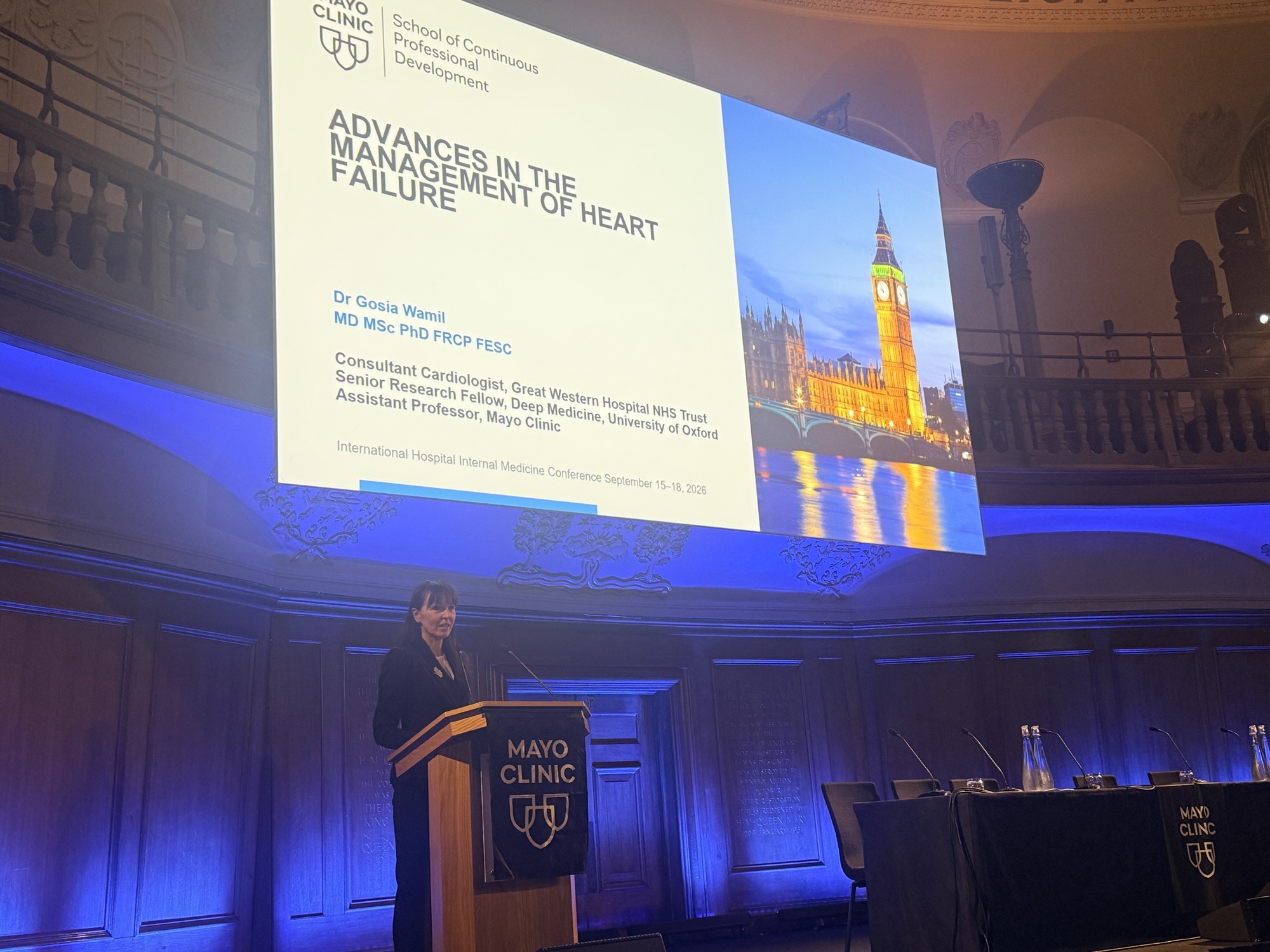 Dr Gosia Wamil presenting at the Mayo Clinic International Hospital Internal Medicine Conference