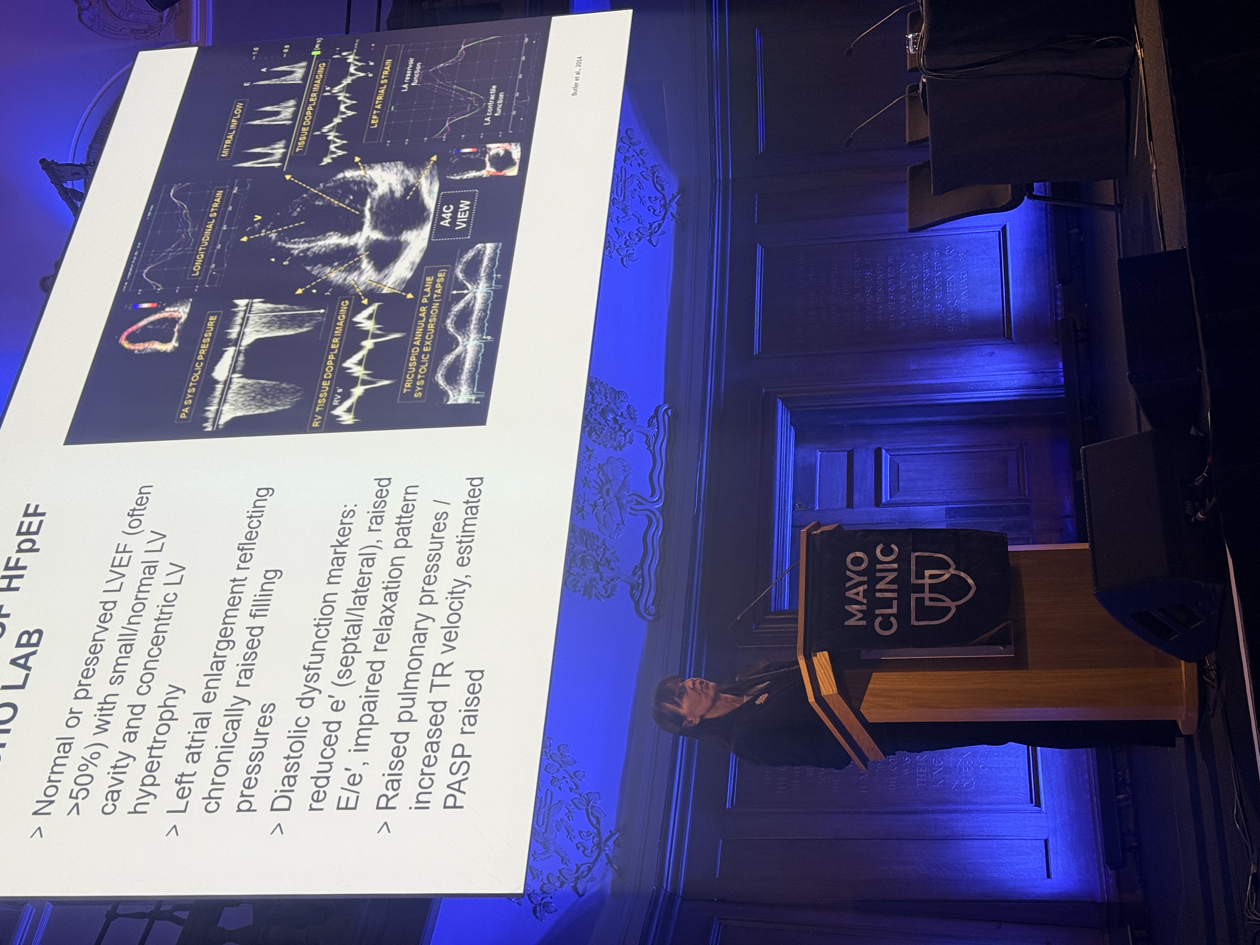 Dr Gosia Wamil presenting on heart failure with preserved ejection fraction at the Mayo Clinic conference