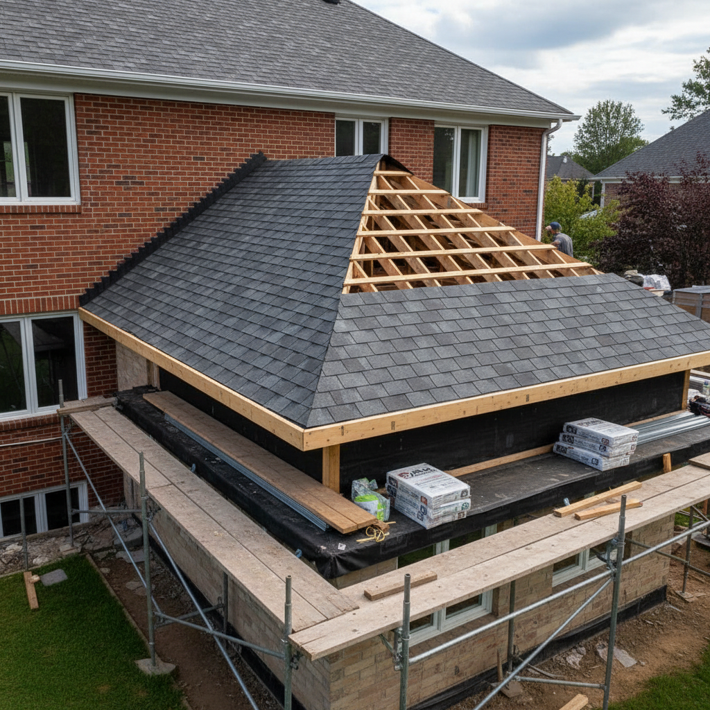 Professional addition roofing work by Kings Exteriors & Gutter Systems LLC