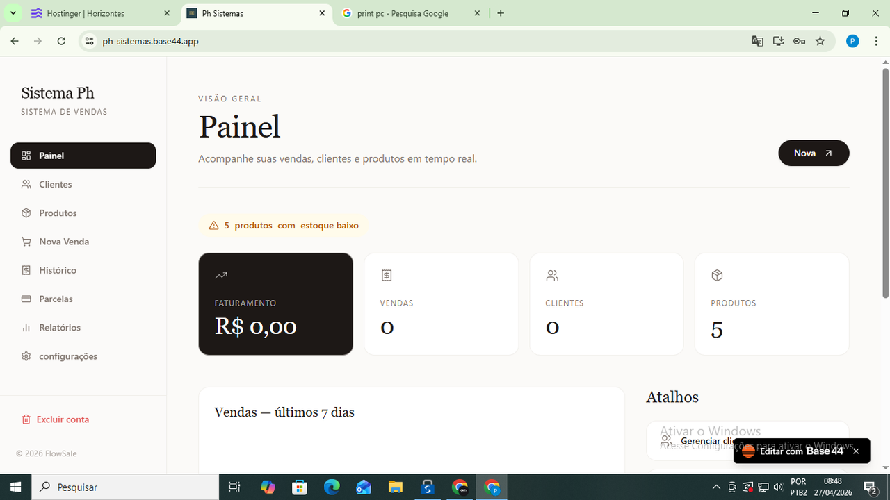 PH Sistemas template preview