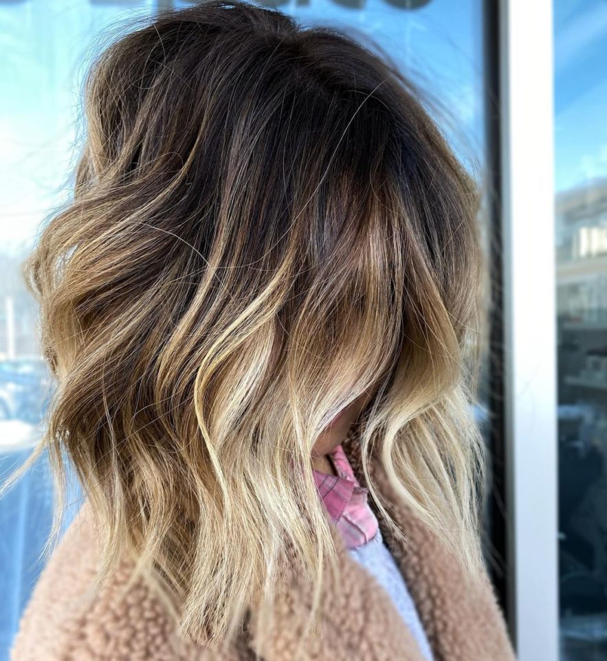 Highlights with roots colour touch up West Vancouver