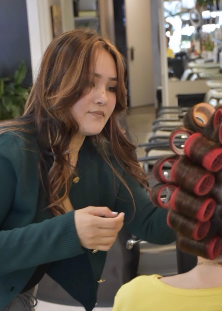 Nazira Jawadi — hair and beauty specialist offering styling and extensions at Dina's Hair Vogue West Vancouver