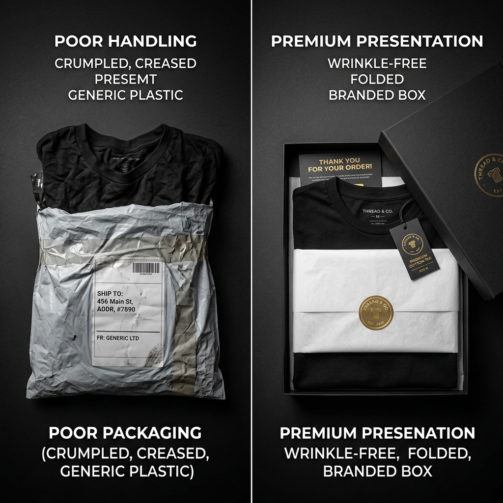 Apparel packaging comparison: wrinkled vs retail-ready