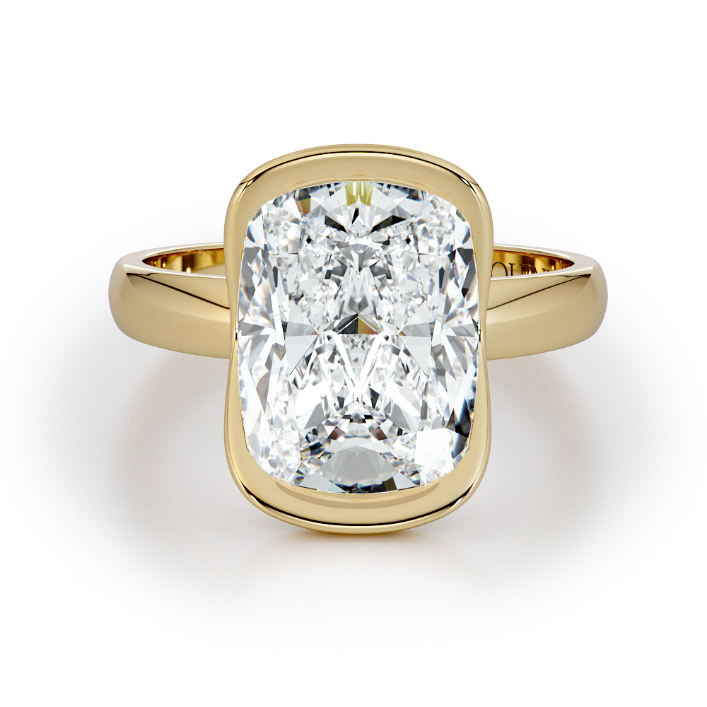 Emerald cut lab-grown diamond engagement ring, Emerald Solitaire Band