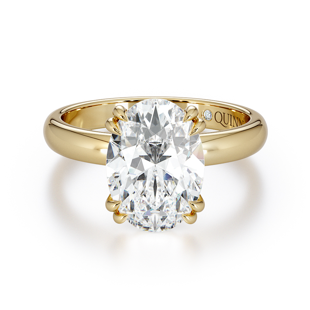 Oval cut lab-grown diamond engagement ring, Oval Comfort Solitaire