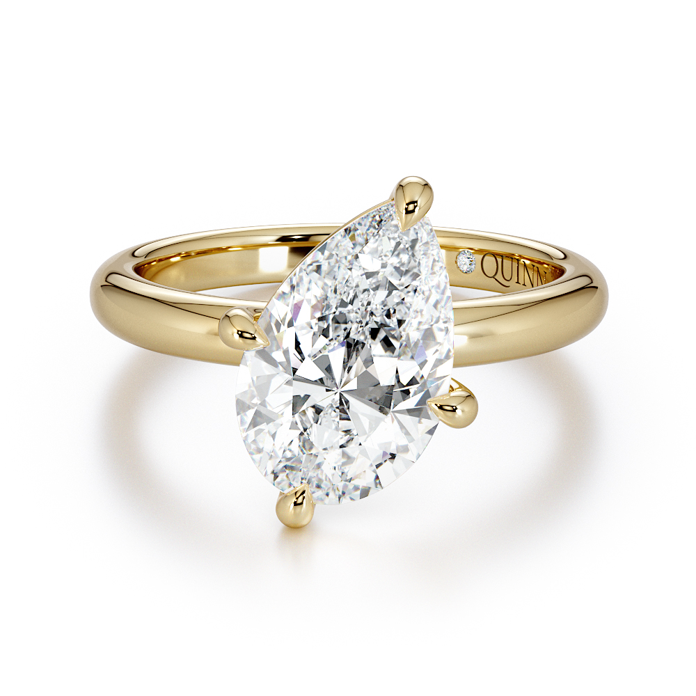 Pear cut lab-grown diamond engagement ring, Pear Comfort Solitaire