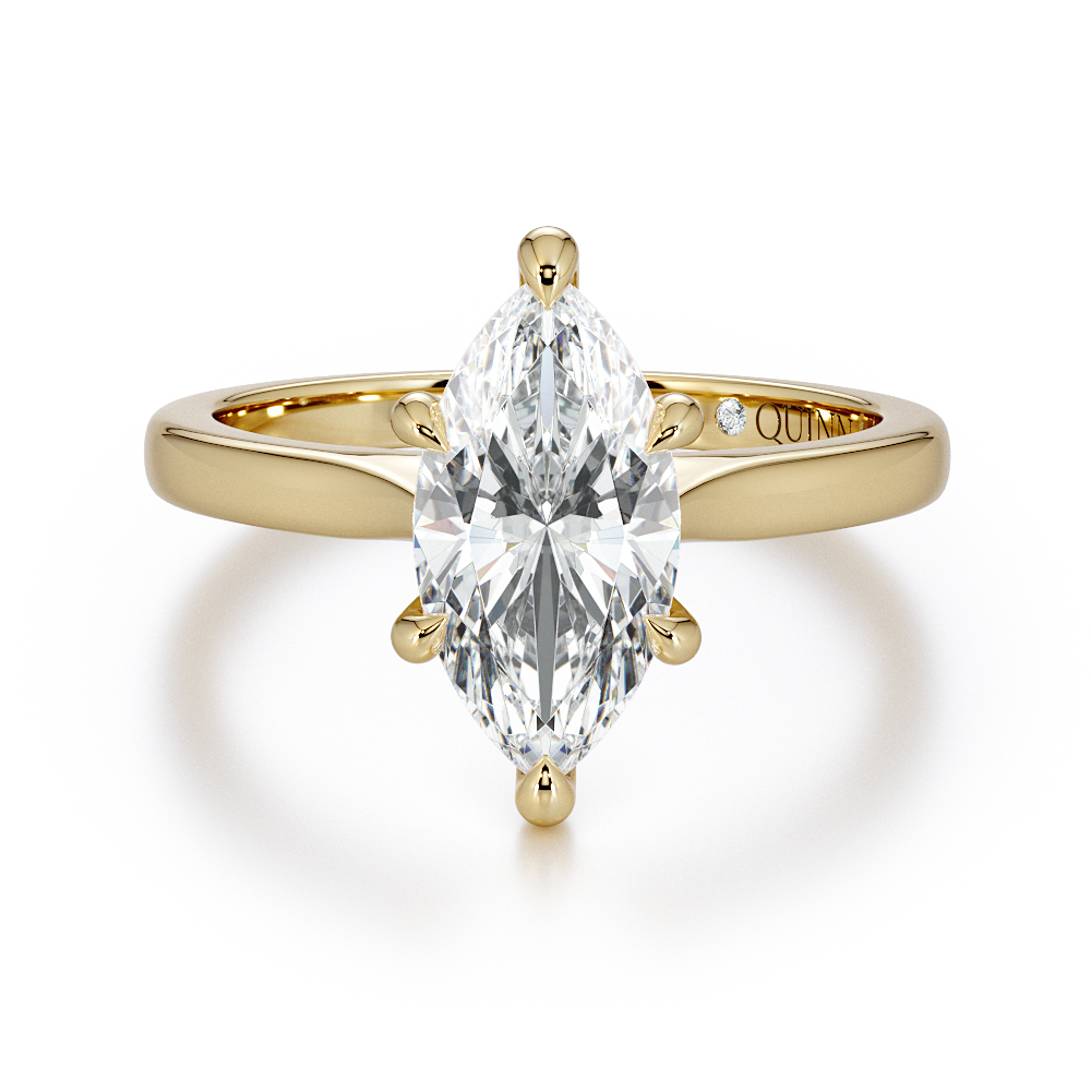 Marquise cut lab-grown diamond engagement ring, Marquise Comfort Solitaire