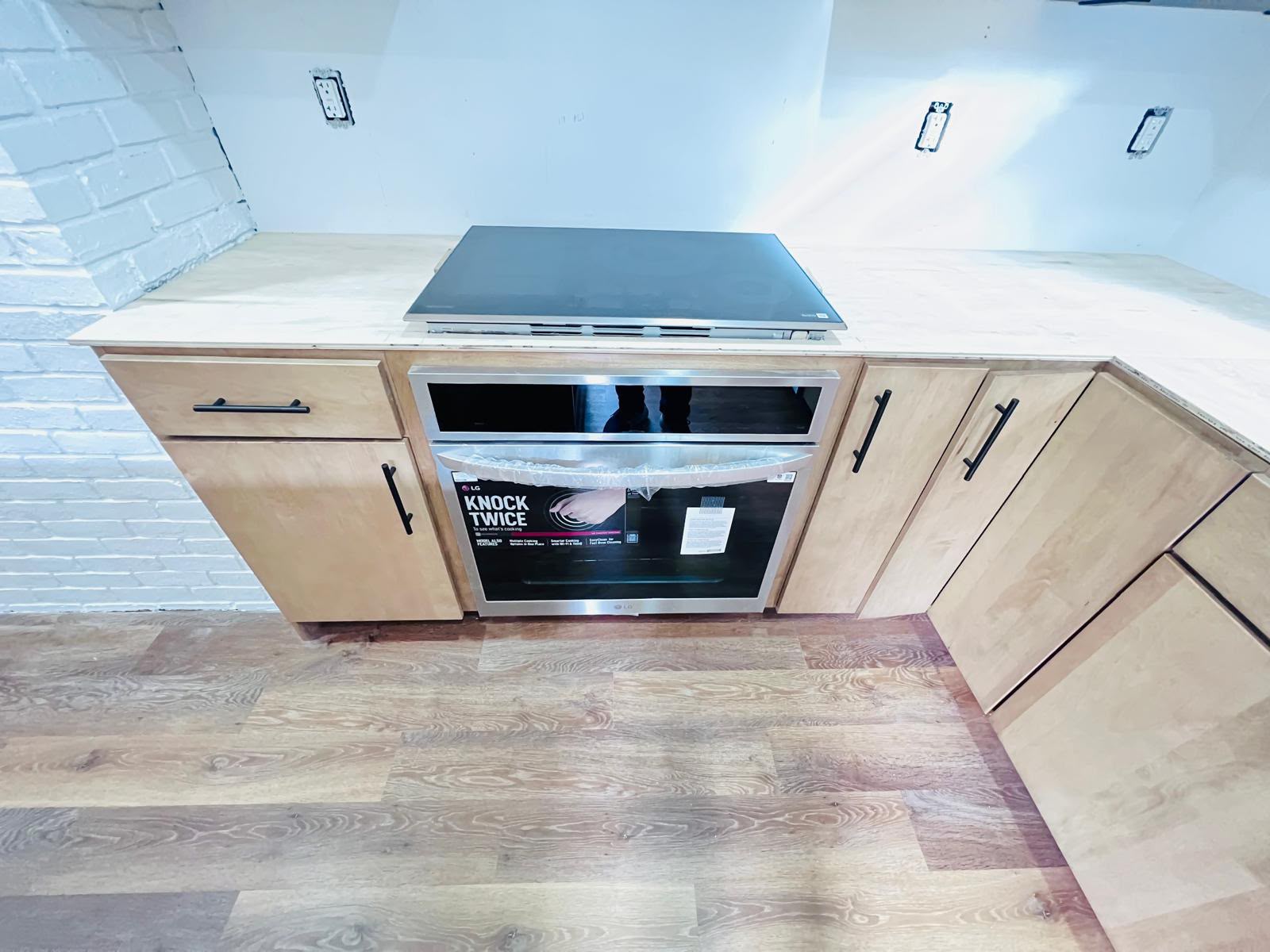 New range set into the rebuilt cabinet run in Mount Kisco