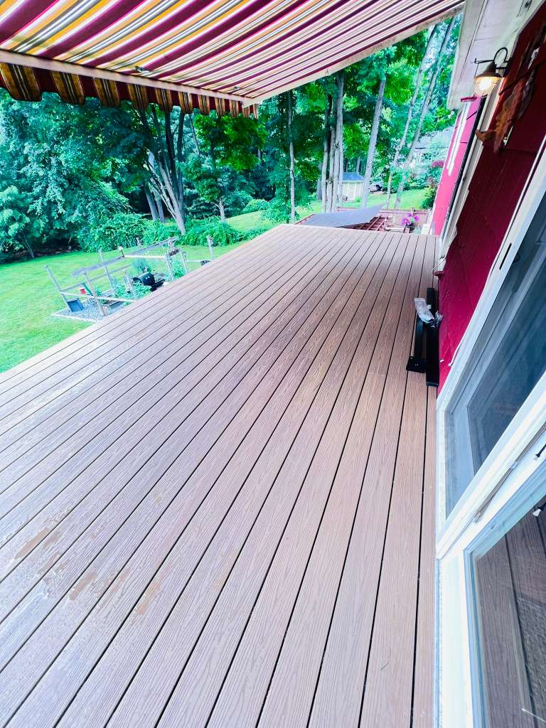 Deck finished at the sliding door in Mount Kisco