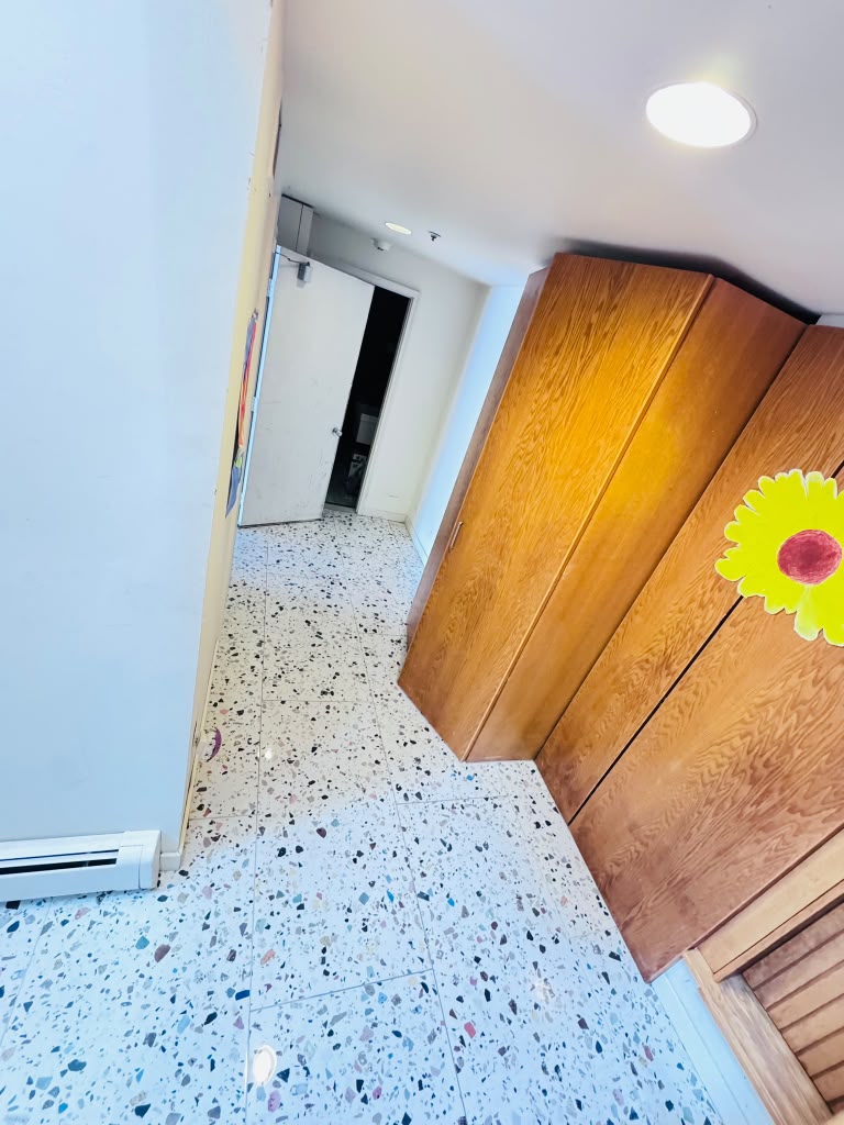 Terrazzo tile floor — finished hallway to the built-in closets project in Hartsdale
