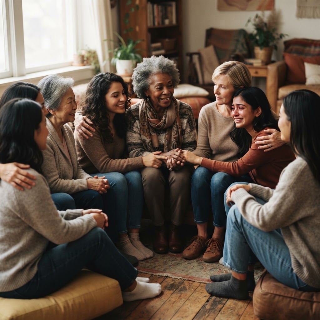 Women supporting each other