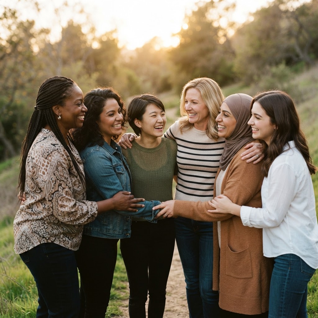Women in a circle of solidarity