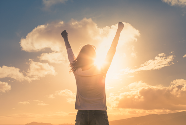 Empowered individual celebrating