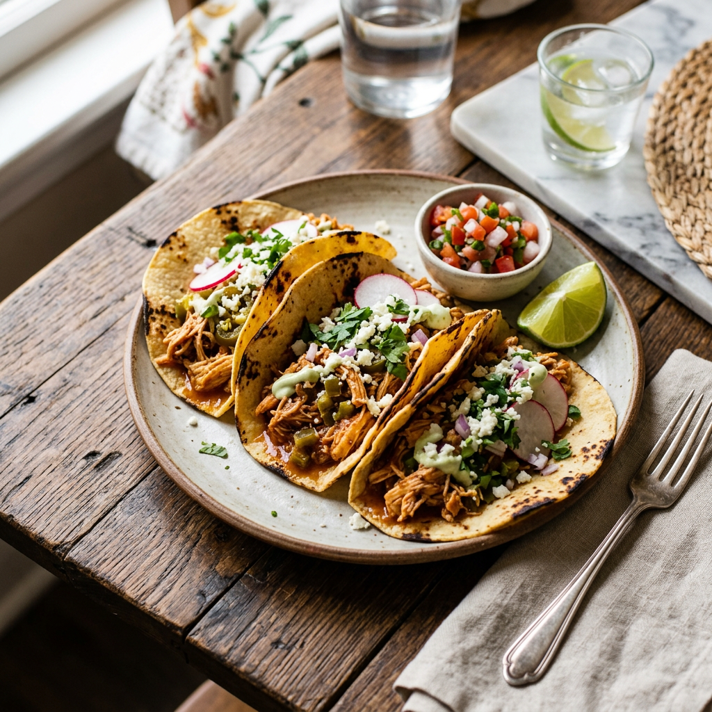 High Protein Freezer Chicken Tacos