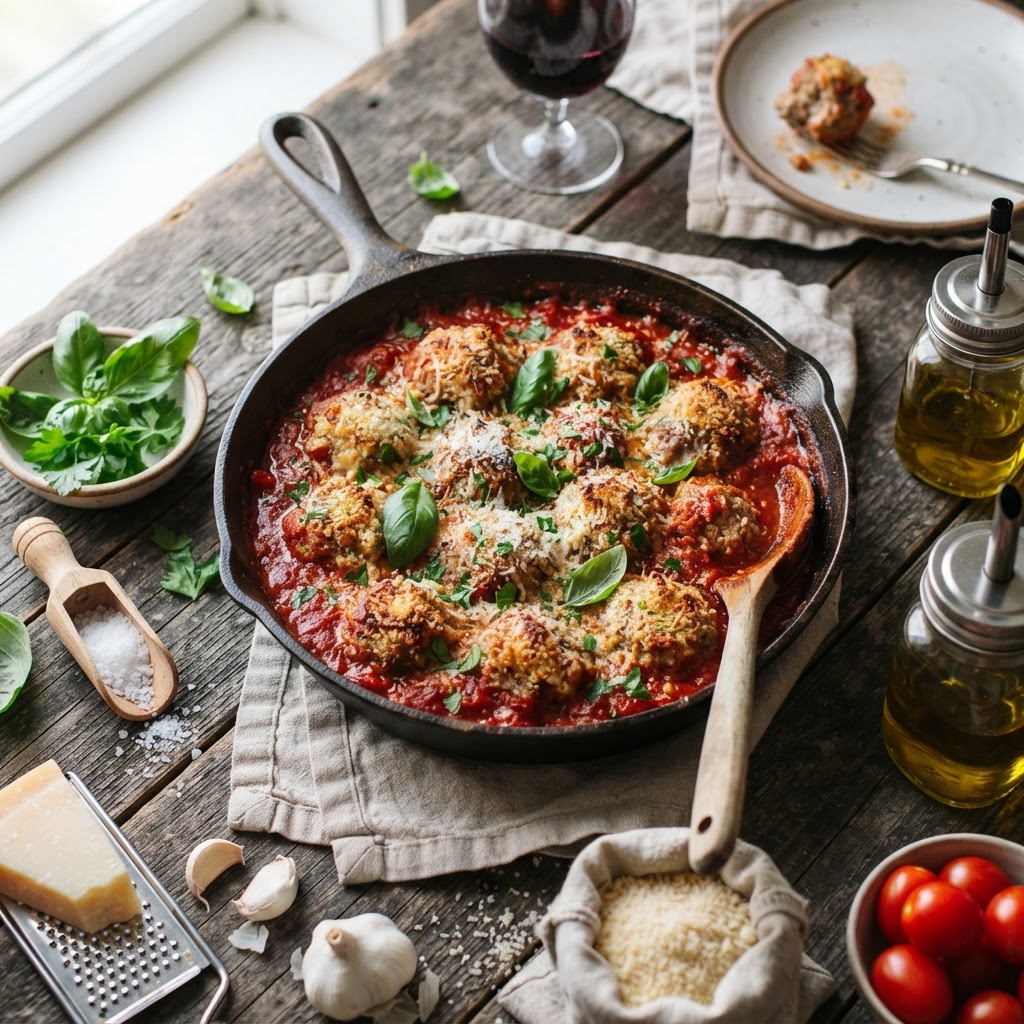 Ricotta Meatballs with the Crispy Topping