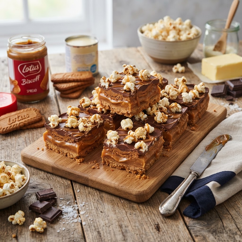 Biscoff caramel slice