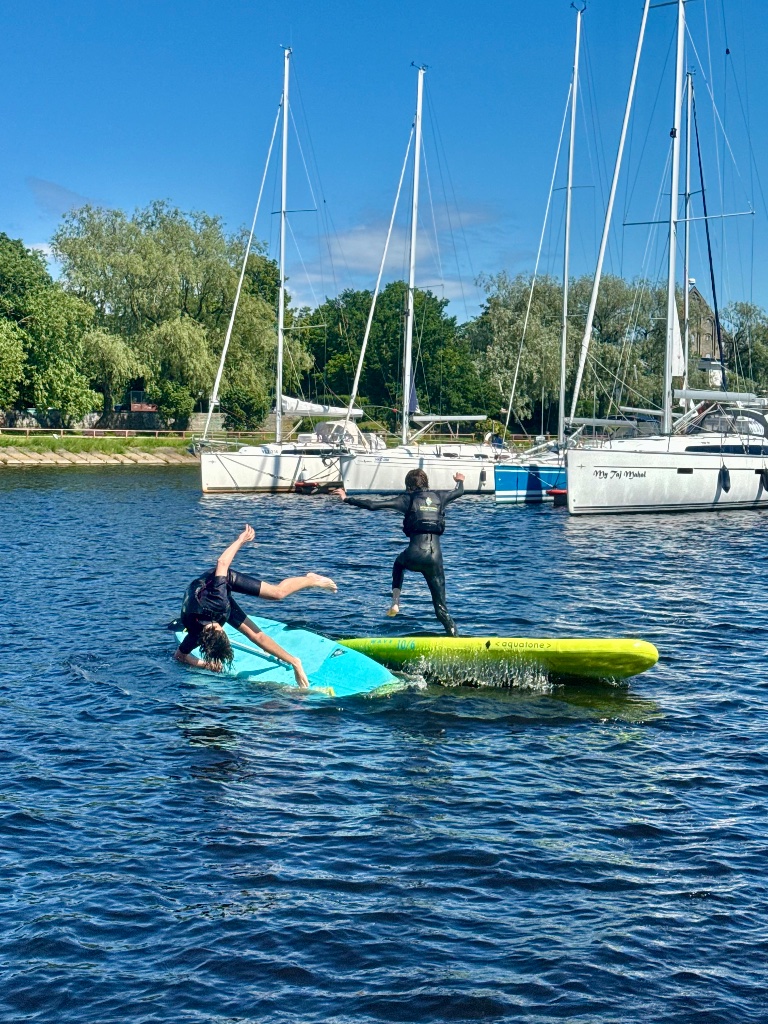SUP paddleboarding kids Pirita camp