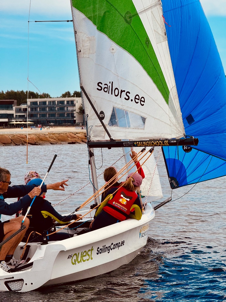 Sailing boat spinnaker kids camp Estonia