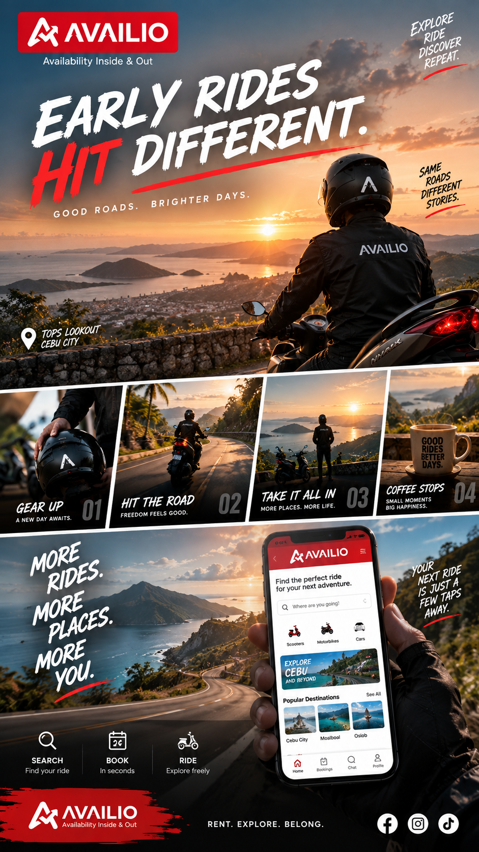 Early rides hit different — gear up, hit the road, take it all in, coffee stops.