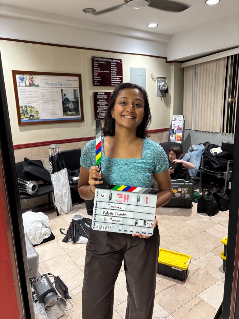 Backstage on the reception desk set