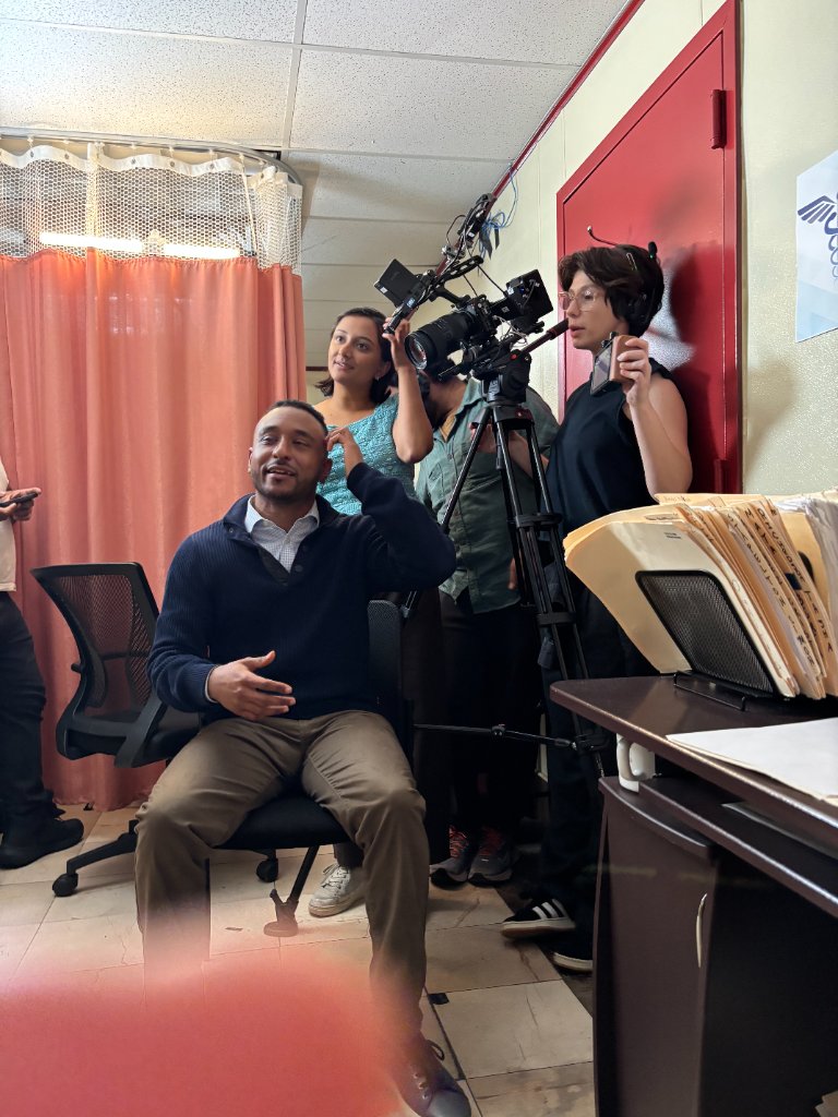 Between setups — doctor's office set