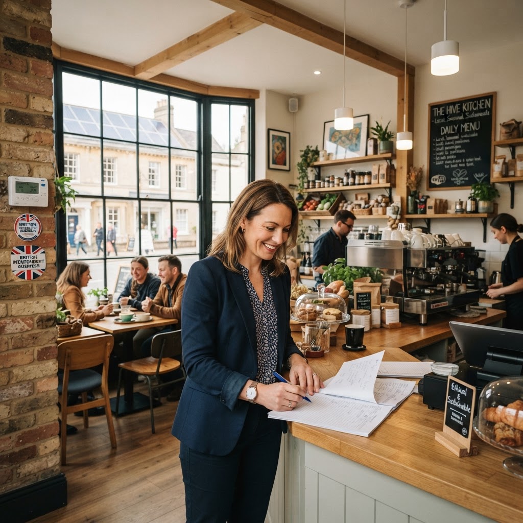 UK business owner reviewing energy costs
