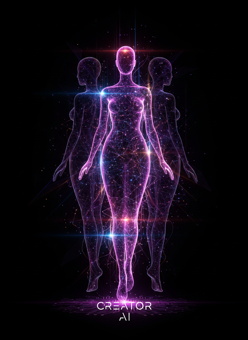 Abstract AI digital twin visualization