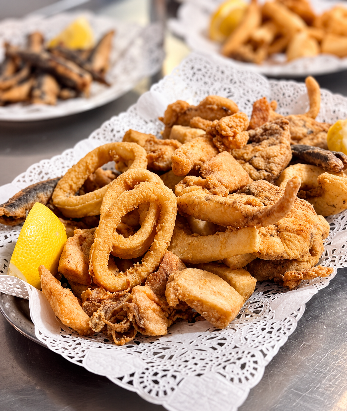 Fritura de pescado de la bahía