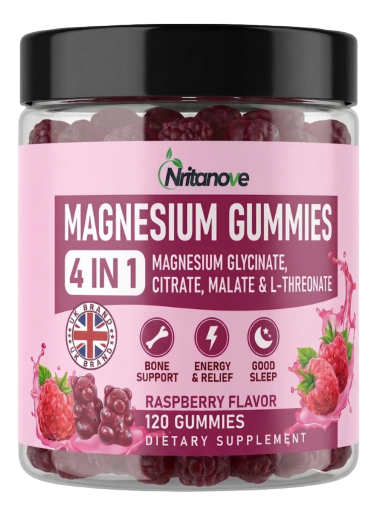 NritaNove Magnesium Gummies 4-in-1 — Raspberry