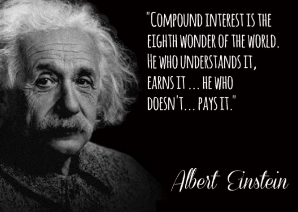 Albert Einstein quote: Compound interest is the eighth wonder of the world.