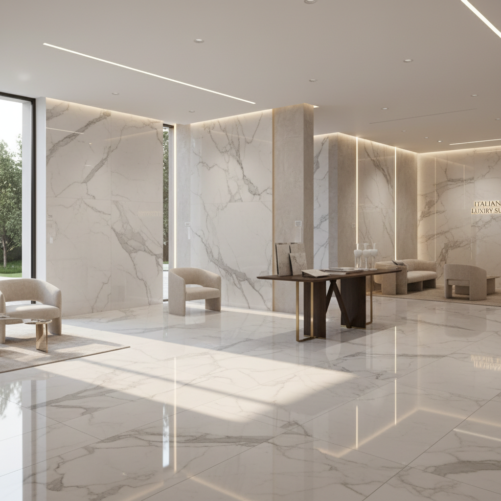 Luxury Italian porcelain tiles marble effect
