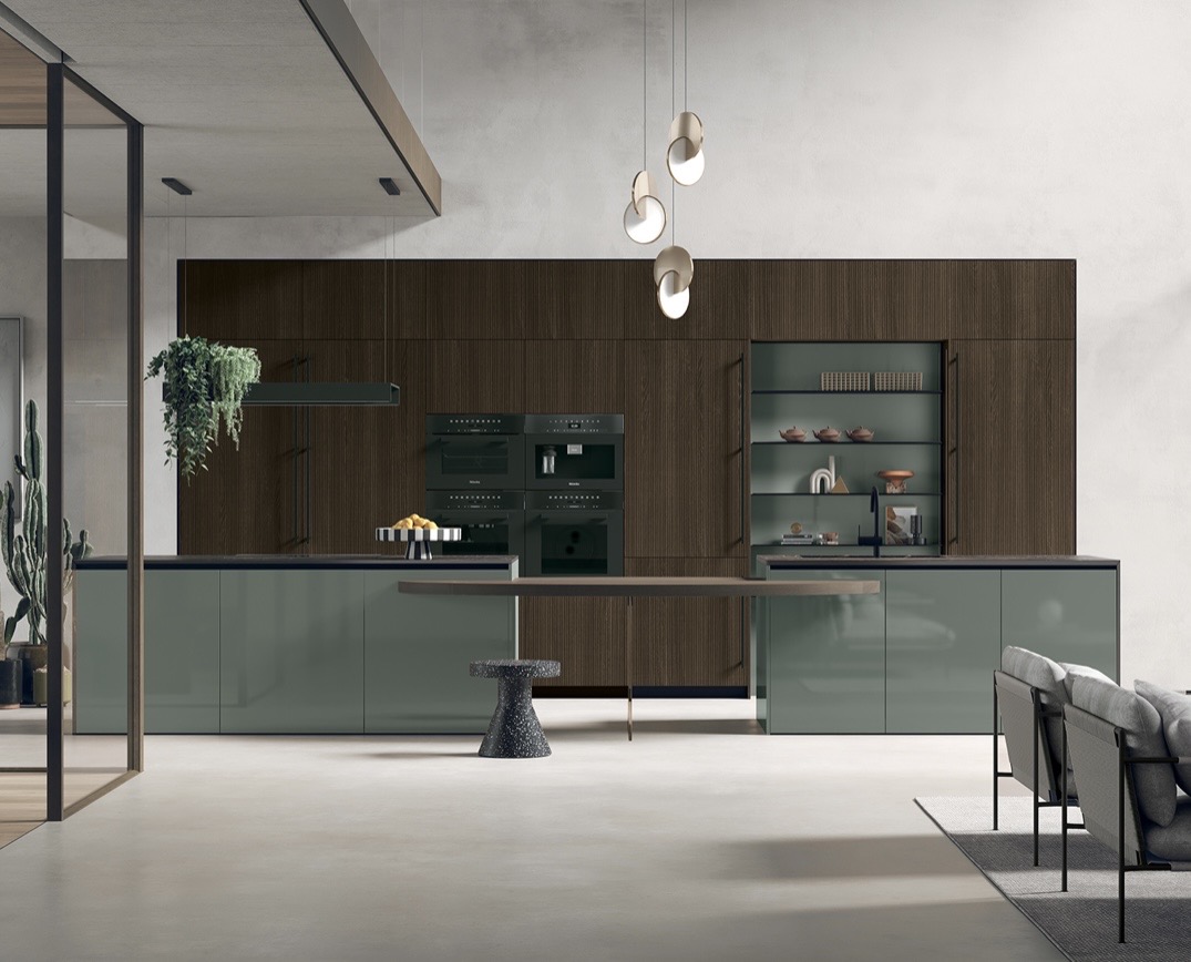 Luxury Italian kitchen with premium surfaces