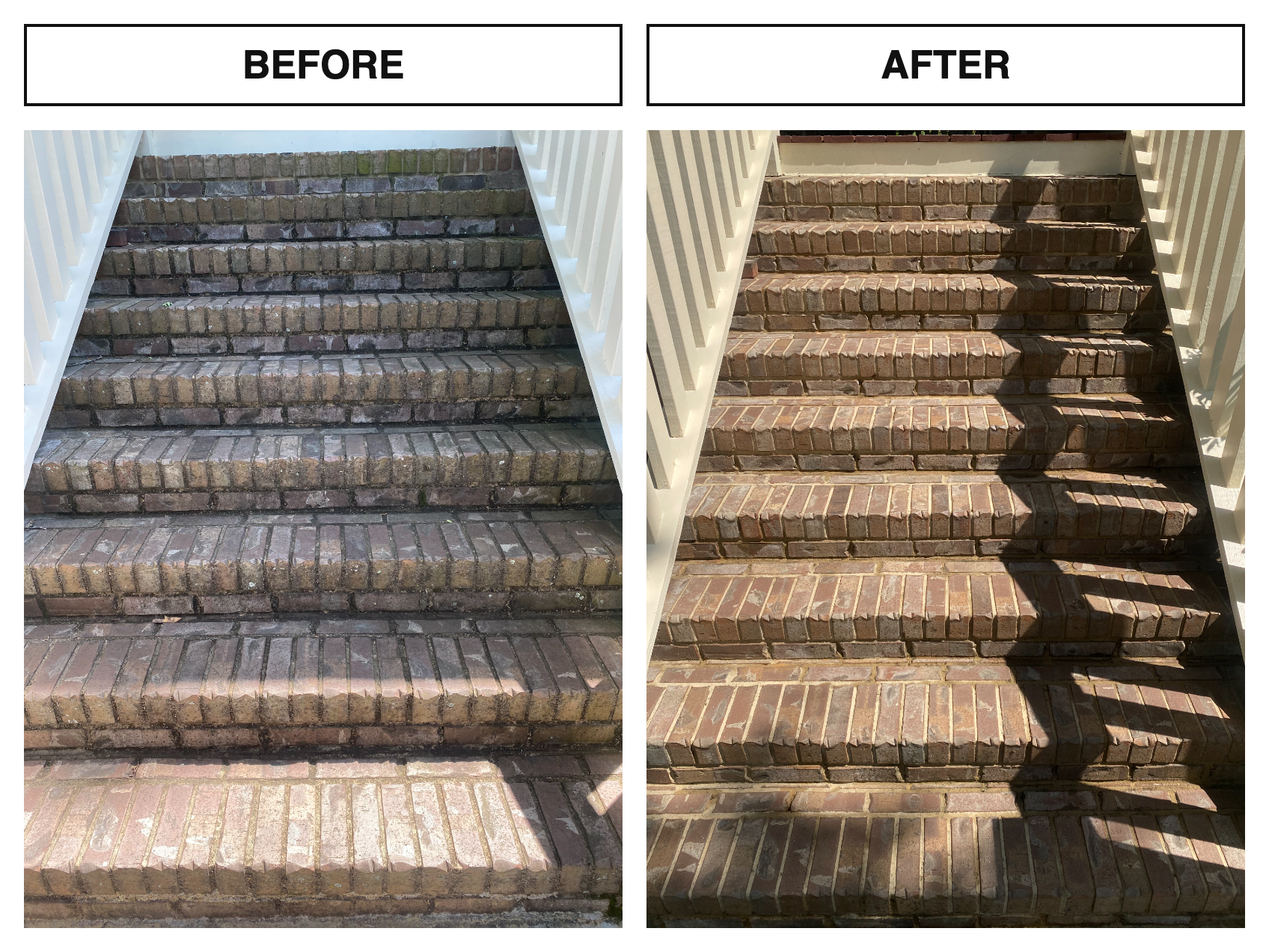 Before & After · Brick Stairs