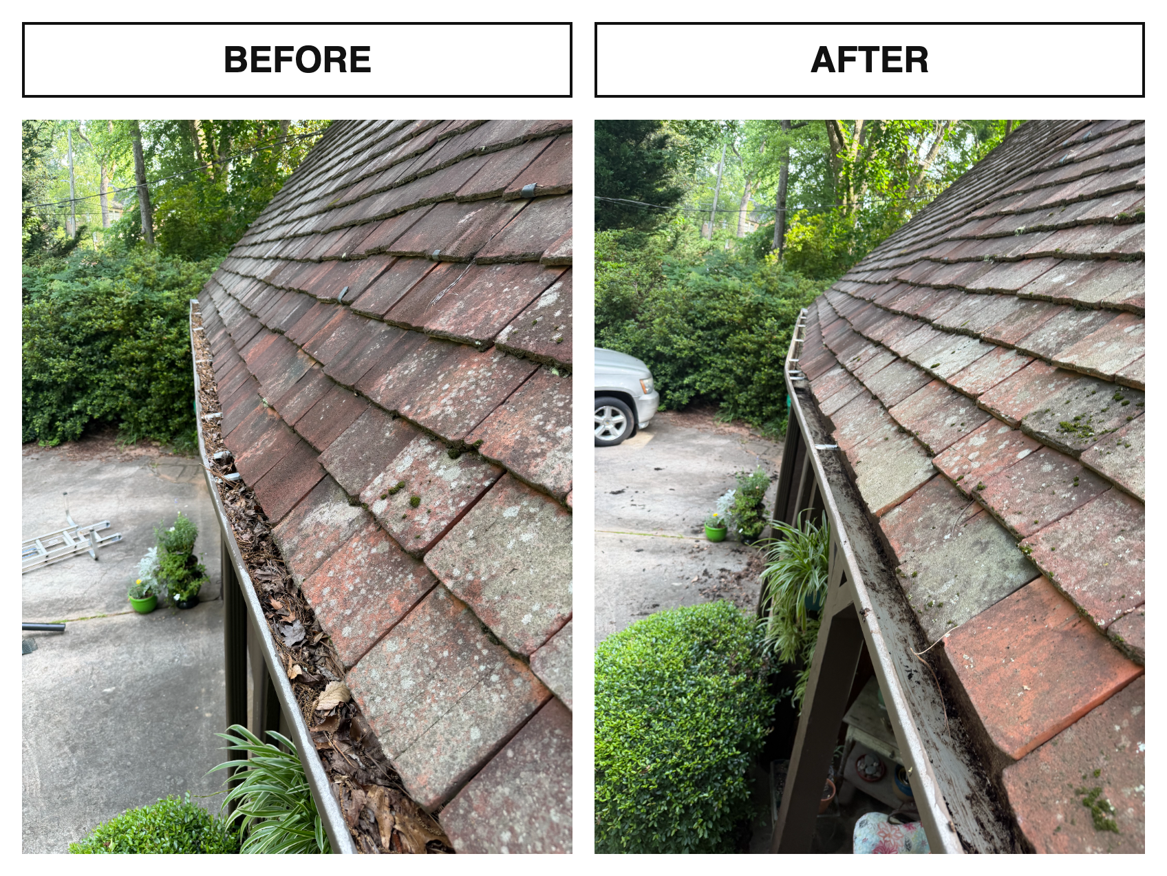 Before & After · Gutter Cleaning
