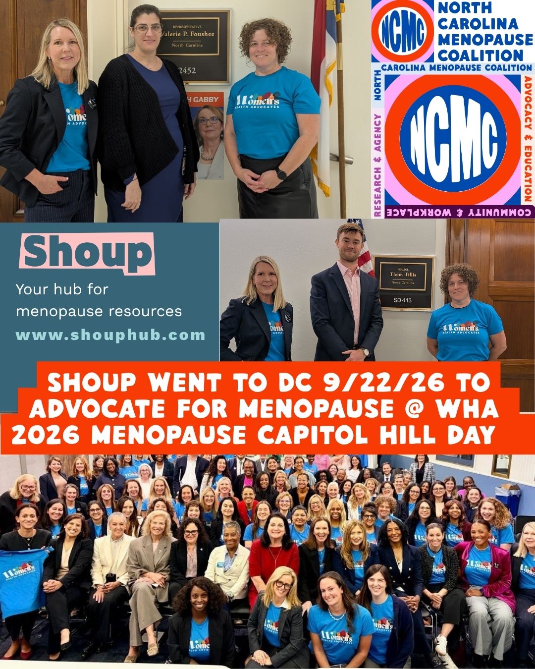 Shoup founder Anna Young with Women's Health Advocates on Capitol Hill on September 22, 2026 for the inaugural Perimenopause & Menopause Capitol Hill Day.