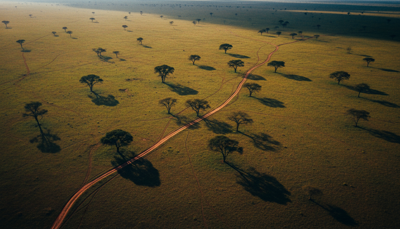 Aerial African wilderness